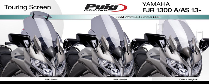 Szyba turystyczna PUIG do Yamaha FJR1300 13-21 (z deflektorem) - lekko przyciemniana