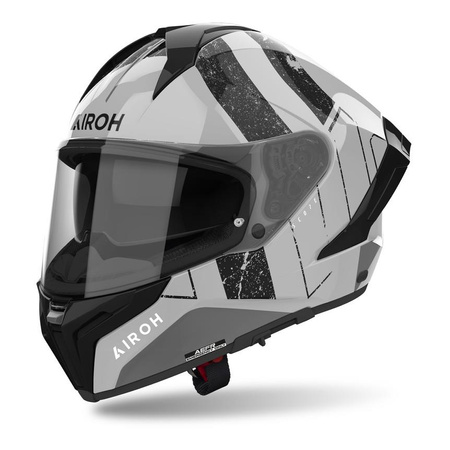 Kask motocyklowy AIROH MATRYX SCOPE LIGHT GREY biały szary czarny