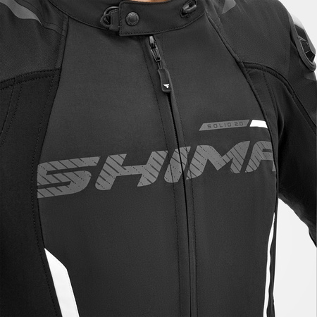 Kurtka motocyklowa tekstylna miejska/sportowa Shima SOLID 2.0 czarny/biały