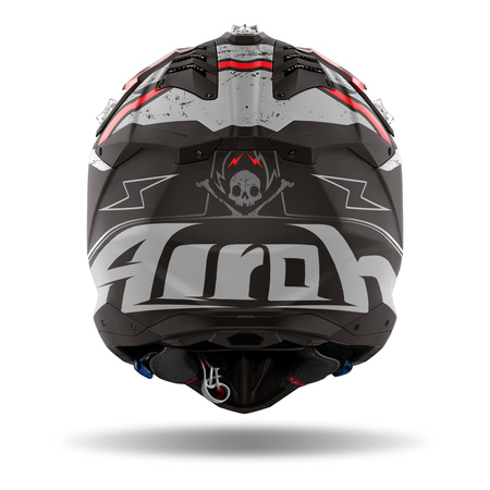 Kask motocyklowy AIROH AVIATOR 3 BURNOUT MATT czarny szary czerwony