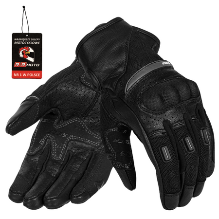 Rękawice motocyklowe damskie SECA AXIS MESH II LADY BLACK czarny