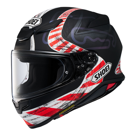 Kask motocyklowy SHOEI NXR2 KNEE DOWN TC-5 czarny czerwony biały
