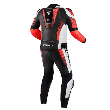Kombinezon motocyklowy dwuczęściowy SHIMA STR 2.0 RED FLUO czarny czerwony fluo biały