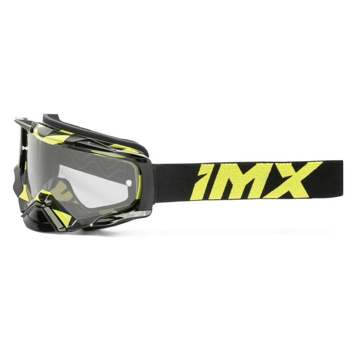 Gogle motocyklowe IMX Dust Graphic Fluo Yellow Gloss/Black - Szyba Dark Smoke + Clear (2 Szyby W Zestawie)