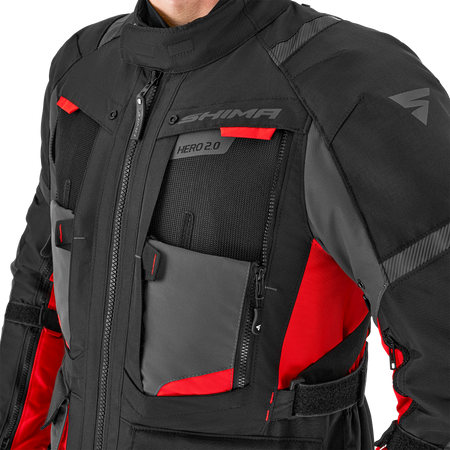 Kurtka motocyklowa tekstylna miejska Shima HERO 2.0 czerwony