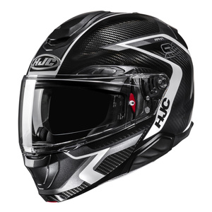 Kask motocyklowy szczękowy HJC RPHA 91 Carbon Lagos czarny/biały