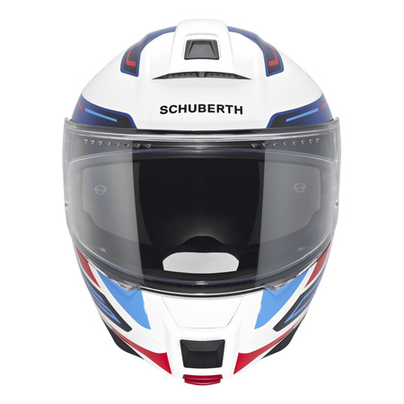 Kask motocyklowy SCHUBERTH C5 ECE OMEGA WHITE niebieski biały czerwony czarny