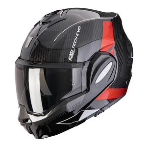 Kask motocyklowy szczękowy SCORPION EXO-TECH EVO CARBON CAD  BLACK/RED czarny czerwony