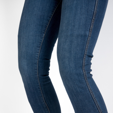 Damskie jeansy motocyklowe OZONE STRIKER Slim Fit sprany niebieski