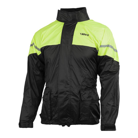 Kurtka przeciwdeszczowa motocyklowa SECA RAIN FLUO żółty fluo czarny