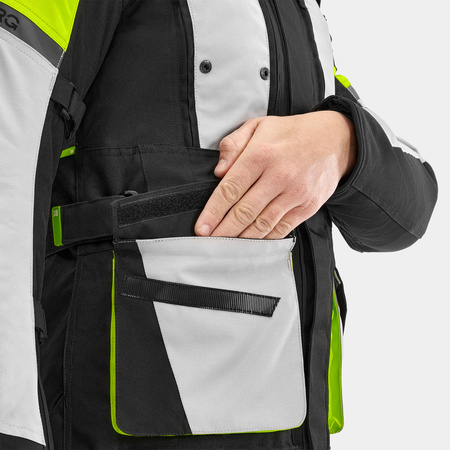 Kurtka motocyklowa VORG CUMULUS FLUO czarny szary żółty fluo