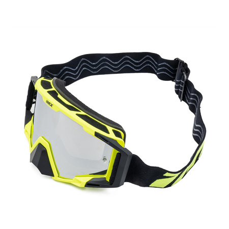 Gogle motocyklowe IMX Sand Fluo Yellow Matt/Black - Szyba Silver Iridium + Clear (2 Szyby W Zestawie)