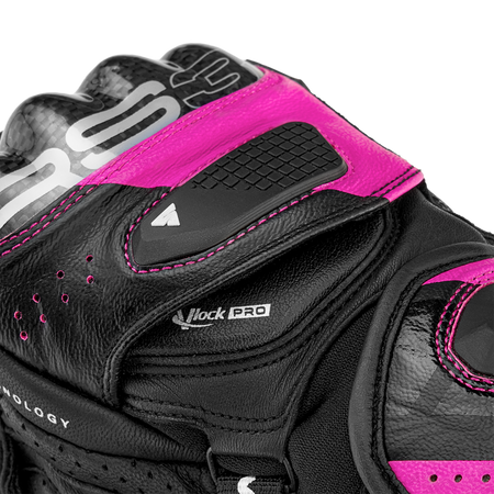 Rękawice motocyklowe damskie SHIMA RS-3 LADY PINK czarny różowy