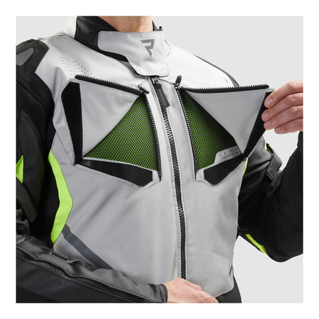 Kurtka motocyklowa tekstylna miejska/turystyczna Rebelhorn HIKER IV czarny-szary-żółty fluo