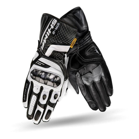 Rękawice motocyklowe sportowe skórzane Shima STR-2 GLOVES biały