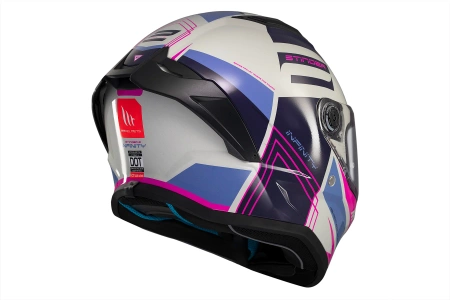 Kask motocyklowy MT STINGER 2 TRON WHITE/PINK/BLUE
