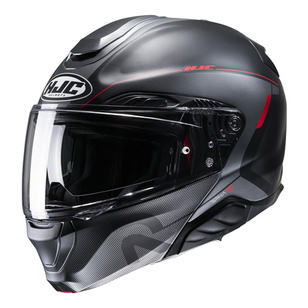 Kask motocyklowy szczękowy HJC RPHA 91 Combust czarny/czerwony