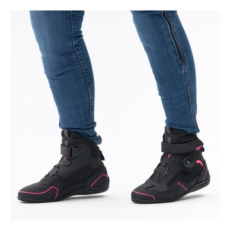 Damskie buty krótkie motocyklowe krótkie Rebelhorn SPARK II czarny-różowy
