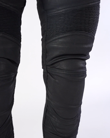 Damskie jeansy motocyklowe OZONE ROXY WAXED czarne