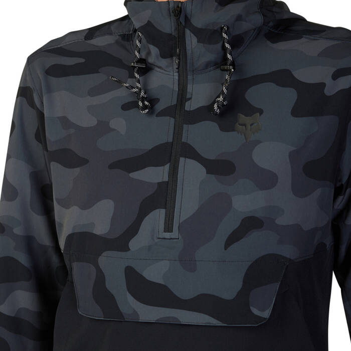 Kurtka przecwdeszczowa motocyklowa rowerowa FOX Ranger Wind Pullover czarny Camo