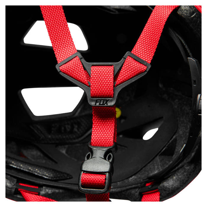 Kask rowerowy dla dzieci cross offroad mtb FOX Mainframe Flo czerwony Junior