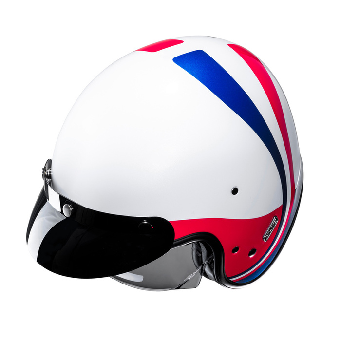 Kask motocyklowy otwarty HJC V31 Emgo biały/niebieski