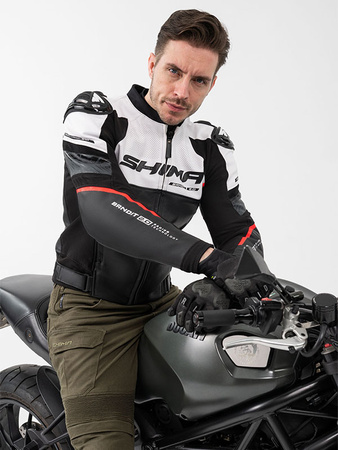 Kurtka motocyklowa sportowa/miejska skórzana Shima BANDIT czerwony