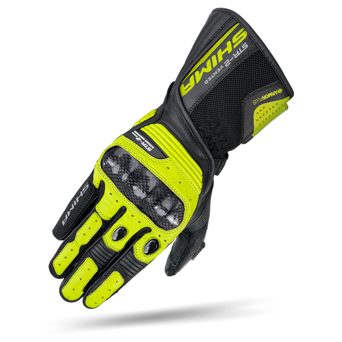 Rękawice motocyklowe skórzane sportowe Shima STR-2 VENT GLV fluo