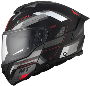Kask motocyklowy MT ATOM 2 SV BAST BLACK/GREY czarny szary czerwony
