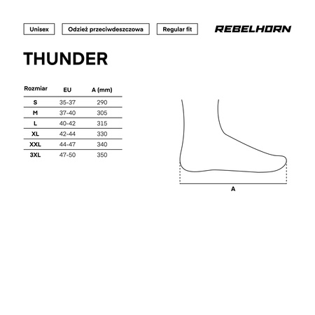 Osłona nakładka przeciwdeszczowa na buty motocyklowe Rebelhorn THUNDER czarny unisex