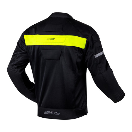 Damska kurtka motocyklowa miejska tekstylna OZONE DART czarna żółty fluo