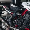 Spodnie skórzane motocyklowe Rebelhorn REBEL czarny-biały
