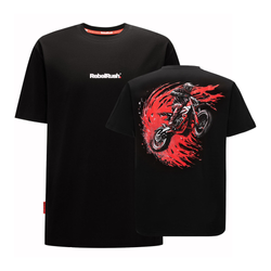 Koszulka codzienna T-shirt REBELRUSH MOTO CROSS BLACK czarny
