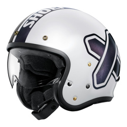 Kask motocyklowy otwarty SHOEI J.O 2 CROSS LOGO 2 TC-6 biały granatowy