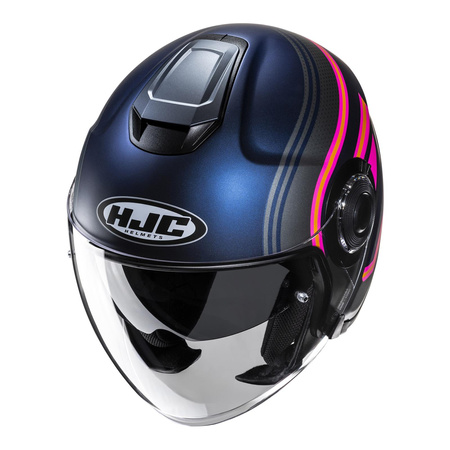 Kask motocyklowy otwarty HJC I40N Linia niebieski/różowy