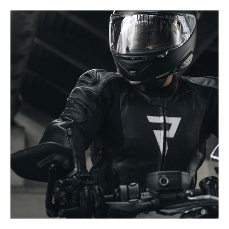 Kurtka motocyklowa skórzana sportowa/miejska Rebelhorn VELOCE czarny-biały
