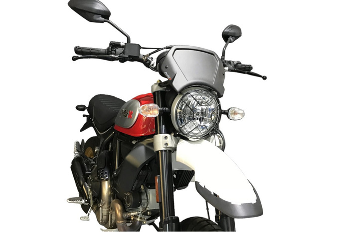 PUIG Owiewka  Retroplate do Ducati Scrambler 17-24 (aluminiowa) – Uniwersalna szyba poprawiająca aerodynamikę