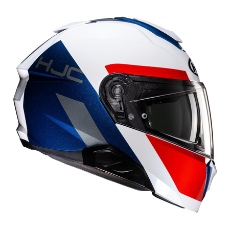 Kask motocyklowy szczękowy HJC I91 Bina biały/niebieski