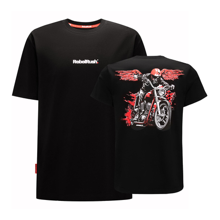 Koszulka codzienna T-shirt REBELRUSH MOTO CRUISER BLACK czarny