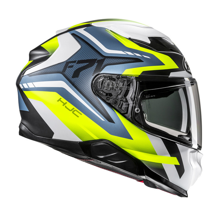 Kask motocyklowy integralny HJC F71 Fes żółty/niebieski