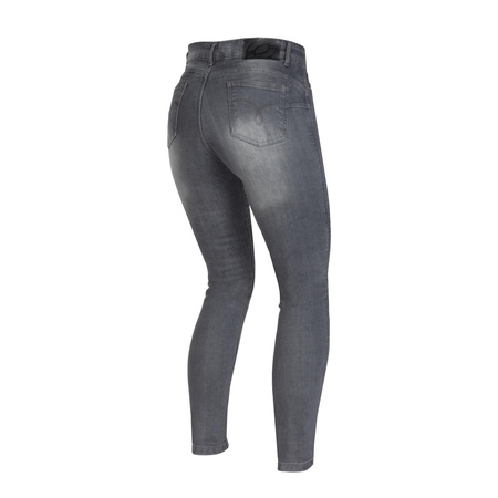 Damskie jeansy motocyklowe OZONE STRIKER Slim Fit sprany szary