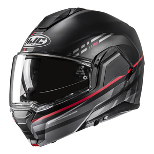 Kask motocyklowy szczękowy HJC I100 Sysma czarny/czerwony