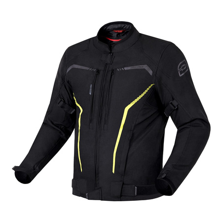 Kurtka motocyklowa tekstylna miejska OZONE DELTA IV czarna żółty fluo