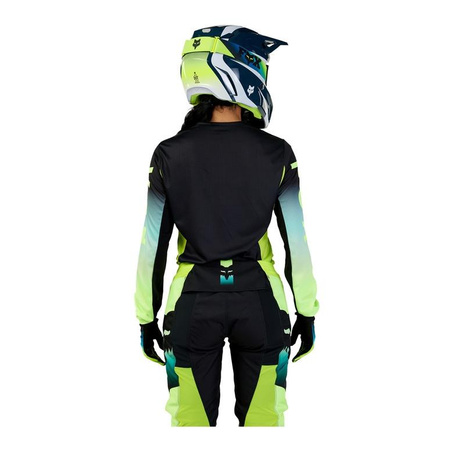 Damska bluza koszulka motocyklowa rowerowa cross mtb FOX 180 Flora czarny/żółty
