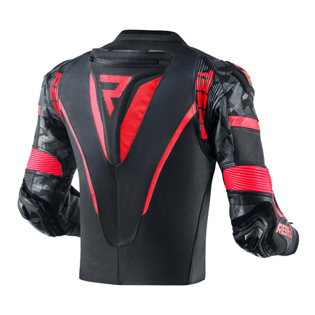 Kurtka motocyklowa skórzana Rebelhorn REBEL czarny-czerwony