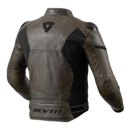 Kurtka motocyklowa skórzana REVIT PARALLAX BLACK/OLIVE czarny zielony