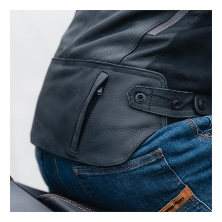 Kurtka motocyklowa skórzana Rebelhorn VANDAL czarny-biały