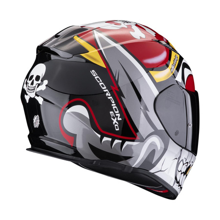 Kask motocyklowy SCORPION EXO-491 PIRATE RED czerwony biały
