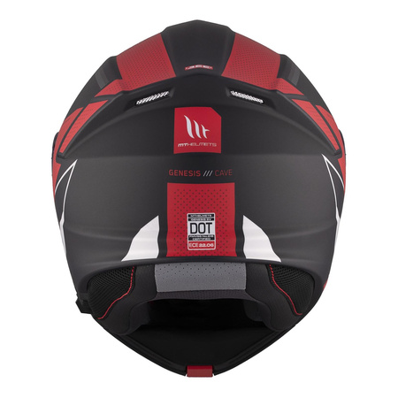Kask motocyklowy MT GENESIS SV CAVE MATT BLACK/RED czarny czerwony biały