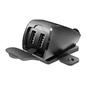 Podwójna, wodoodporna ładowarka USB mocowana na śruby lub na taśmie LAMPA Usb-Fix Trek 2 - Ultra Fast Charge - 5400 mA - 12/24 V